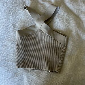 Aritzia (Babaton) Cross Over Knit Crop Top
